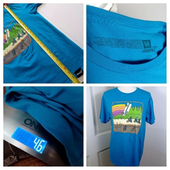 📍2/$20 Super 7 Stranger Things Distressed Print Tee Medium Blue *MINOR WEAR - Picture 12 of 14